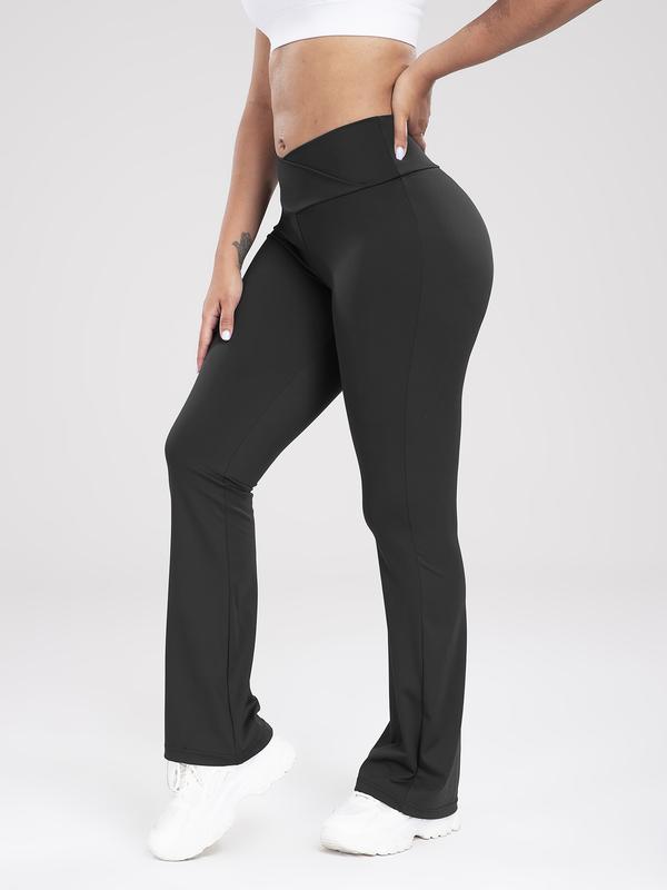 Women Butt Lifting Flare Leggings Tummy Control Wide Leg Flared Yoga Pants