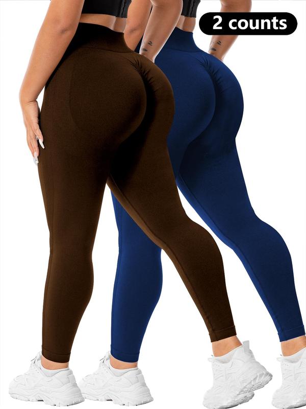  Solid High Waist Sports Leggings, Sporty High Stretch Yoga Leggings, Tummy Control Compression Pants, Ladies Sportswear for Indoor Outdoor Wear, Fall Outfits 2024, Fall Outfits, Fallfreshness, Yoga Pants