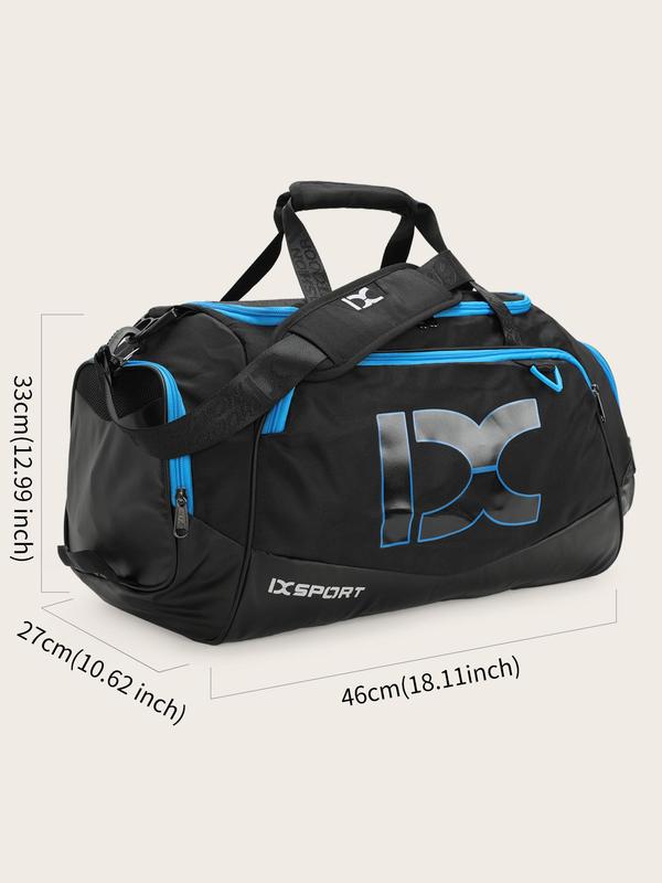 Unisex's Letter Pattern Sports Gym Bag, Sporty Large Capacity Travel Bag for Men & Women, Waterproof Sports Bag for Swim Travel Working Out