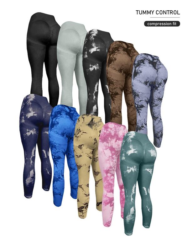 Women's Tie Dye High Waist Sports Leggings, Casual Comfy Breathable Skinny Pants for Yoga Gym Workout Running, Ladies Sportswear for All Seasons