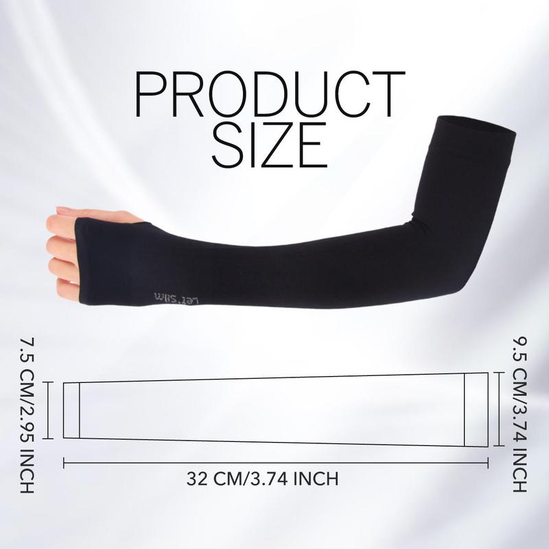 1 Pair Anti-UV Ice Silk Arm Sleeve, Sunscreen Fingerless Glove, Bicycle Arm Sleeve