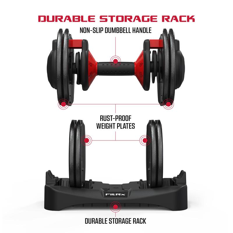 2-Pack, Two 25lbs. Quick-Select 9 in 1 Adjustable Dumbbell for Gym, 5-25lbs. Weight in 2.5lbs Increments