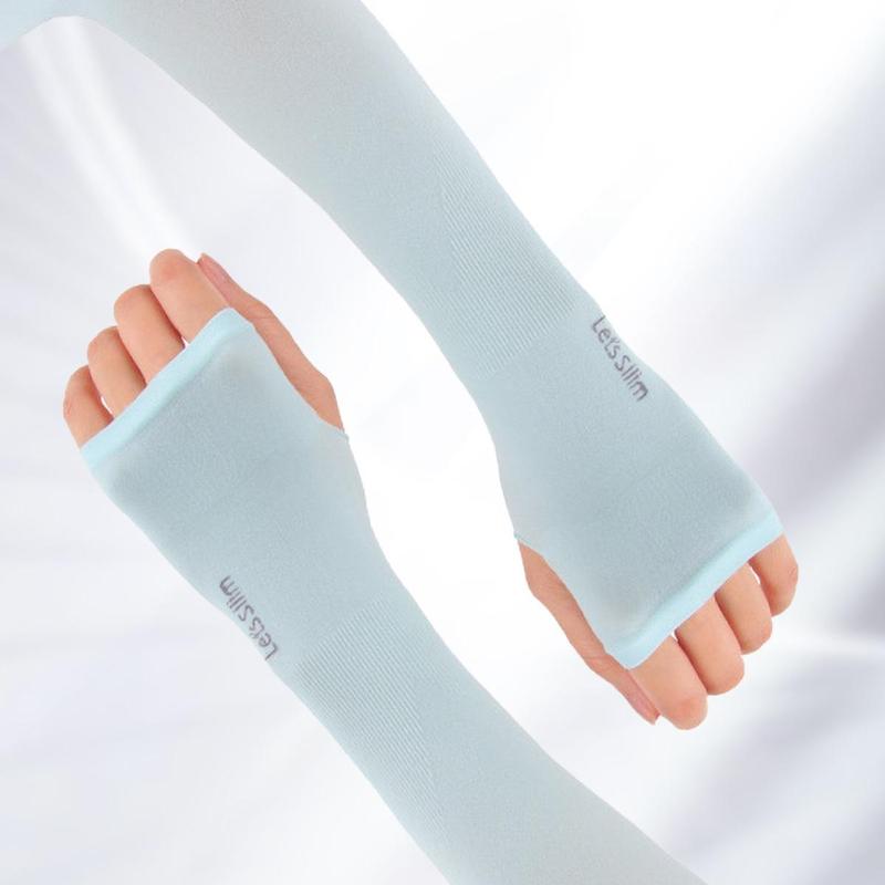 1 Pair Anti-UV Ice Silk Arm Sleeve, Sunscreen Fingerless Glove, Bicycle Arm Sleeve