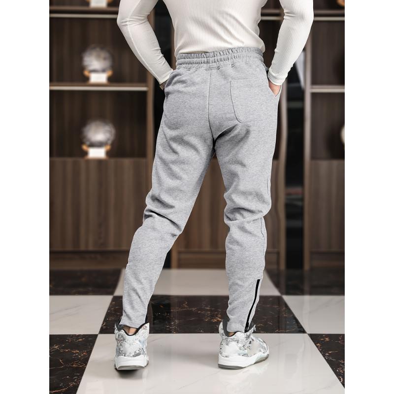 Comfortable Mens Solid Stretch Jogger Pants - Stylish Loose Fit with Adjustable Drawstrings for Breathable, All-Season Outdoor Wear