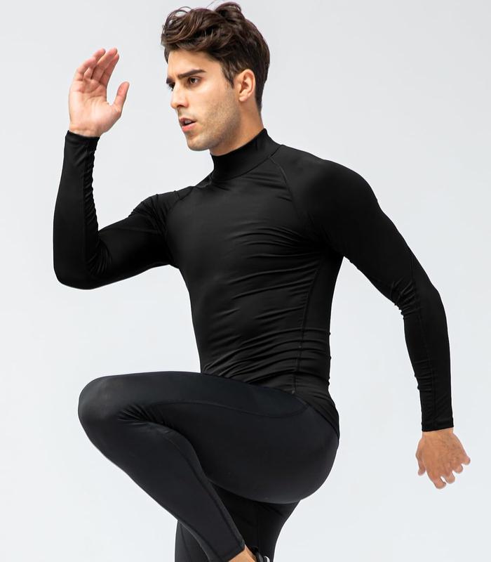 1 or 3 Pack Men's Compression Shirts Long Sleeve Workout Gym T-Shirt Running Top Cool Dry Sports Baselayer Undershirts