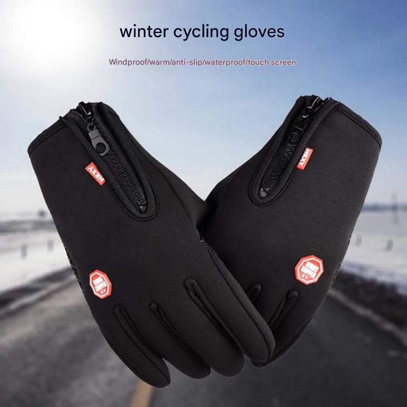 Winter Outdoor Cycling Gloves Men Women - Windproof Waterproof Touchscreen Non-slip Gloves for Cycling, Driving, Running, Hiking, Working slider  gloves