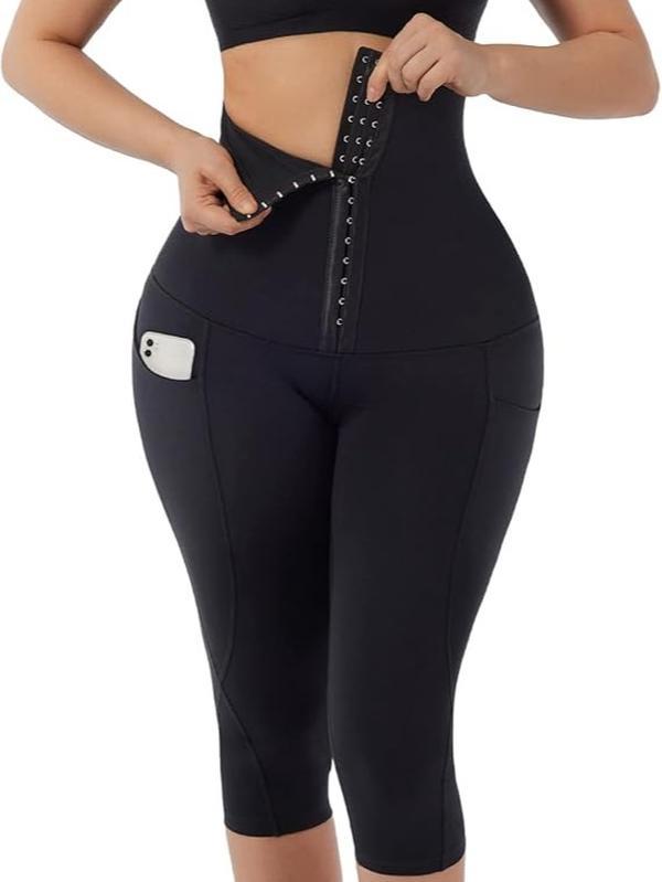 FeelinGirl High Waist Tummy Control Leggings for Women Waist Trainer Corset Compression Yoga Pants with Pockets feelingirlshop