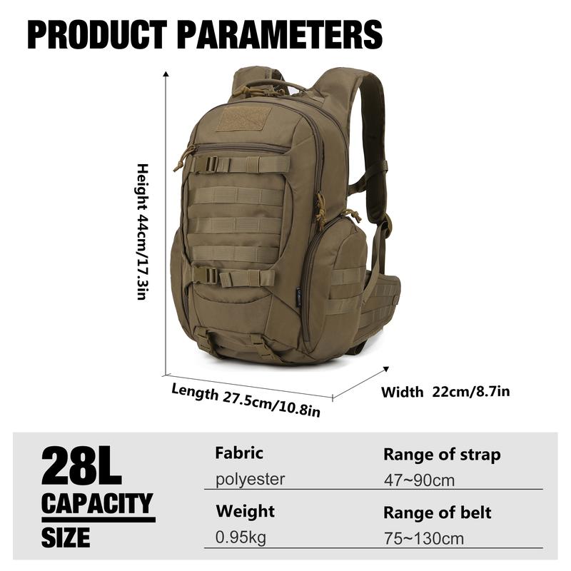 Mardingtop 28L camping military tactical backpack Molle hiking backpack is suitable for cycling outdoor activities hiking travel camping daily life heavy  duty camping  backpack tactical backpack multi-functional backpack