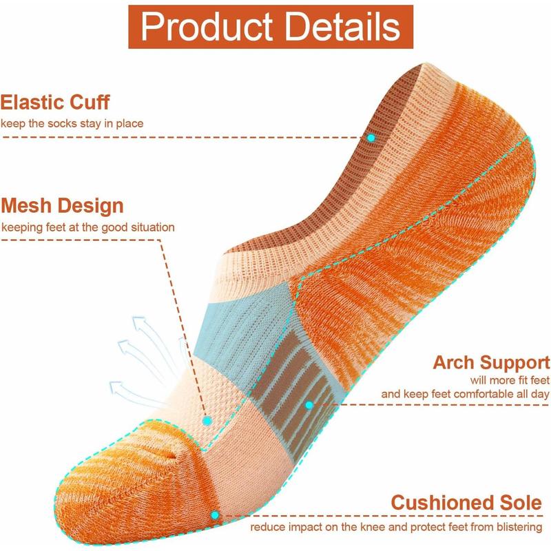 No Show Socks Womens Cushioned Low Cut Athletic Hidden Liner for Sneakers Ankle Invisible Running Socks