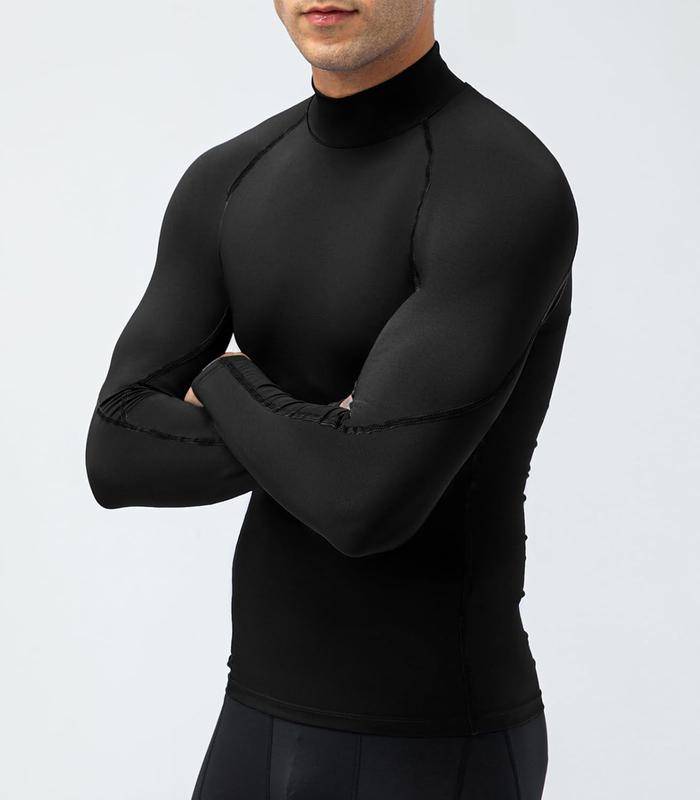 1 or 3 Pack Men's Compression Shirts Long Sleeve Workout Gym T-Shirt Running Top Cool Dry Sports Baselayer Undershirts