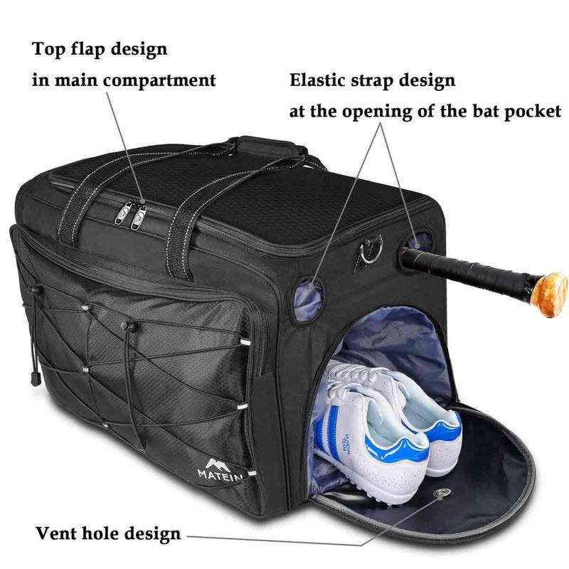 Spacious Baseball Gear Bag for Daily & Training with Compartment for Shoes, Softball Bag Holding Baseball Bats, Helmet