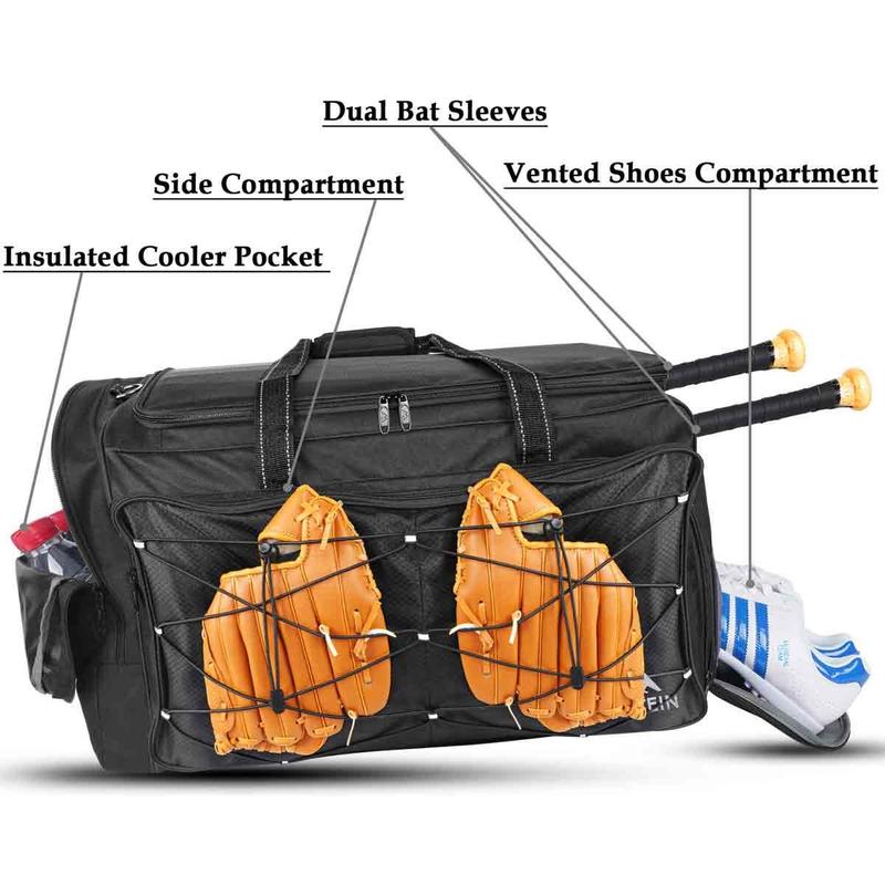 Spacious Baseball Gear Bag for Daily & Training with Compartment for Shoes, Softball Bag Holding Baseball Bats, Helmet