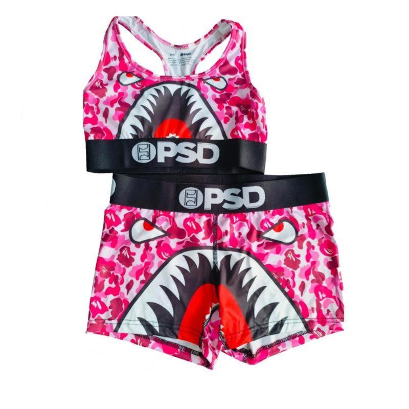 PSD Sports Suit Comfortable and Breathable Camouflage Print Women's Yoga Sports Vest Outdoor Running Girls's Shorts Girls' Pack Girls' Cotton Printed Training Underwear Pack