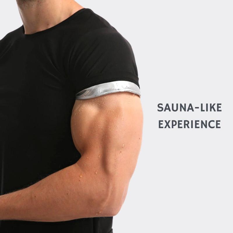 Sauna Sweat Suit Weight Loss Shapewear Top Shirt Waist Vest Trainer Workout Exercise Fitness Gym Short Sleeves Men