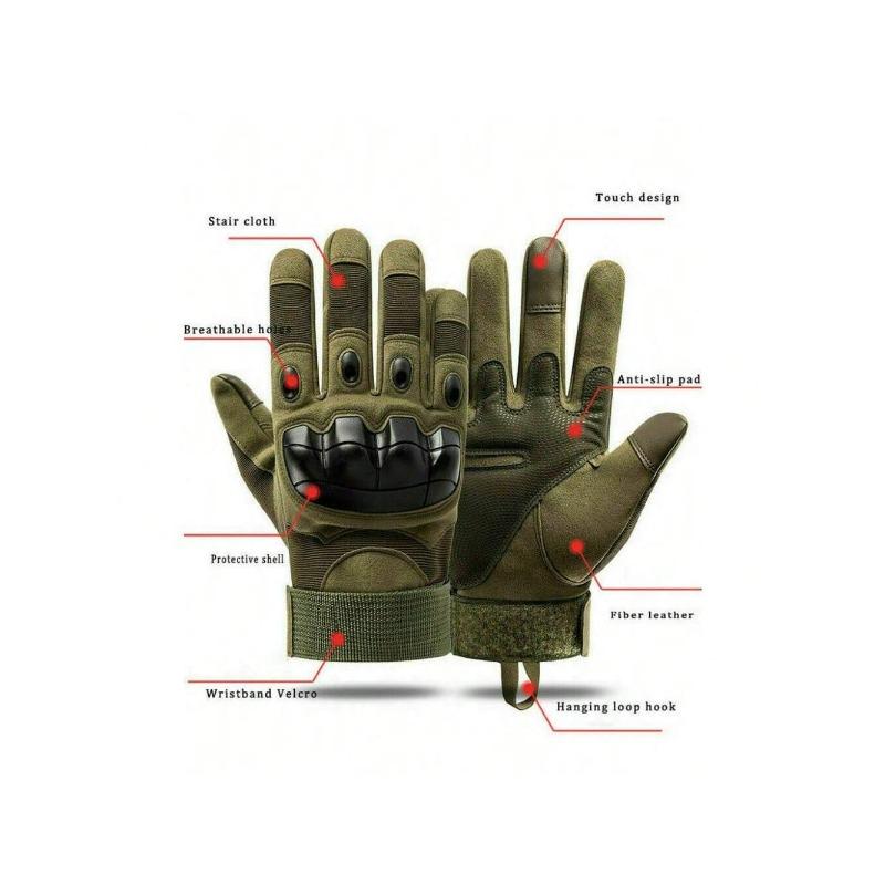 Tactical Gloves For Men, Touchscreen Motorcycle Gloves With Hard Shell & Anti Slip Padding For Sports Motorcycle Cycling Tactical Airsoft Paintball Hunting Hiking Camping Climbing