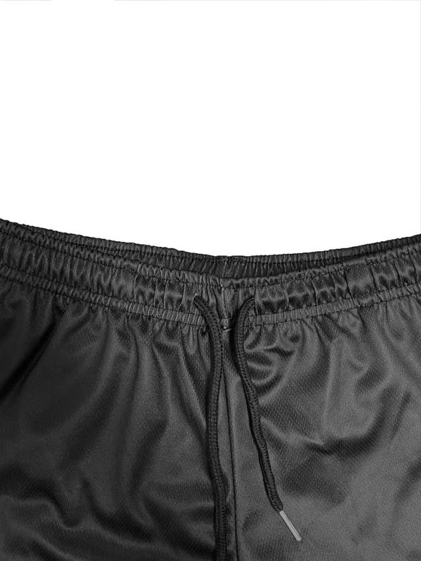 Sporty Men's Skull Print 2-IN-1 Drawstring Waist Sports Shorts, Regular Fit Breathable Pocket Elastic Waist Shorts for Summer, Men's Sportswear for Gym Workout Running