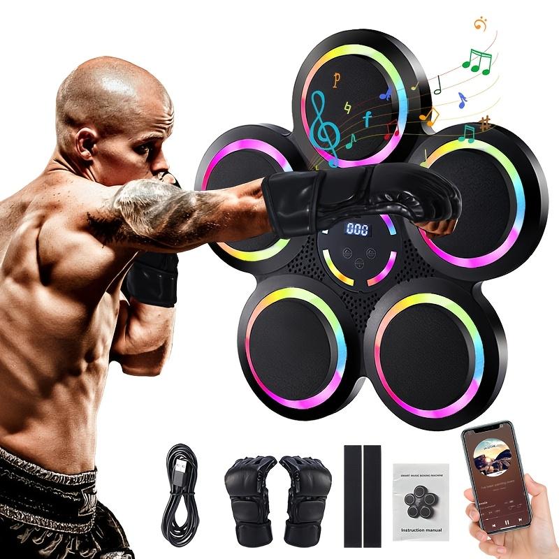 Height Adjustable Intelligent Music Boxing Machine with 9 Speed Modes, 25M Wireless Music Connection, LED Counting, and Boxing Gloves - Wall Mounted Sports Trainer