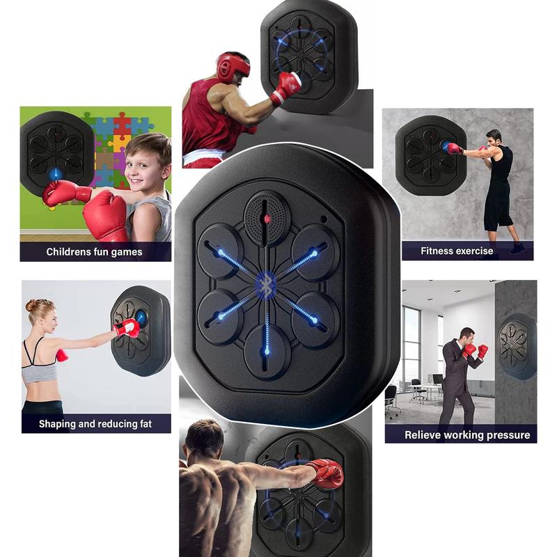 Smart Music Boxing Machine - Wall-Mounted LED Wireless Trainer with Gloves for Amateur, Beginner, Adults, Home Workout, Gym - Space-Saving, Multi-Functional, High-Intensity Workout Companion boxing machine