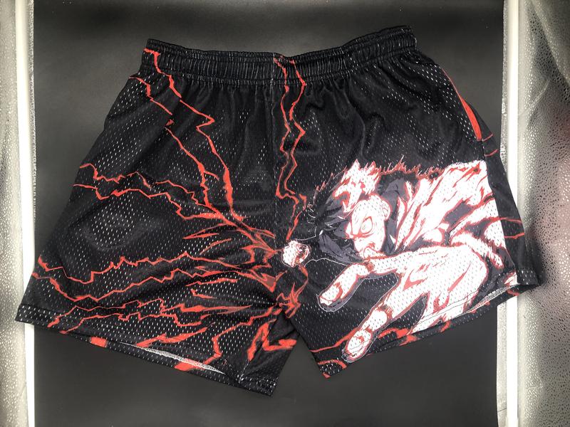 Black Flash Itadori Mesh Shorts - Menswear Fitness Gym Jujutsu Kaisen