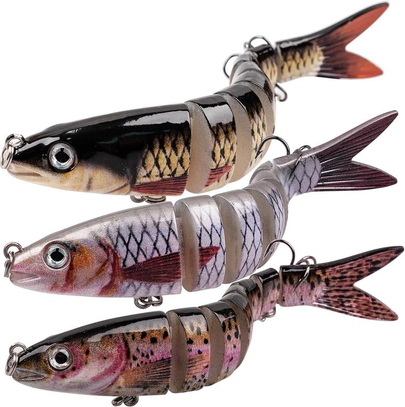 Fishing Lures for Bass, Topwater Fishing Lures, Multi Jointed Swimbaits, Lifelike Slow Sinking Swimming Bass Lures for Freshwater and Seawater Fishing Accessories