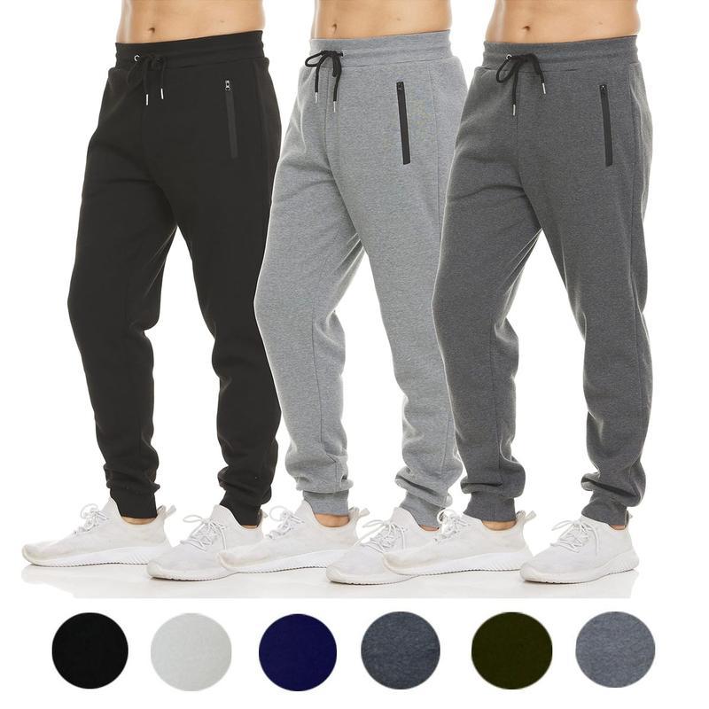 3-Pack Men's Slim Fit Fleece Lined Joggers (Sizes - S to 3XL)